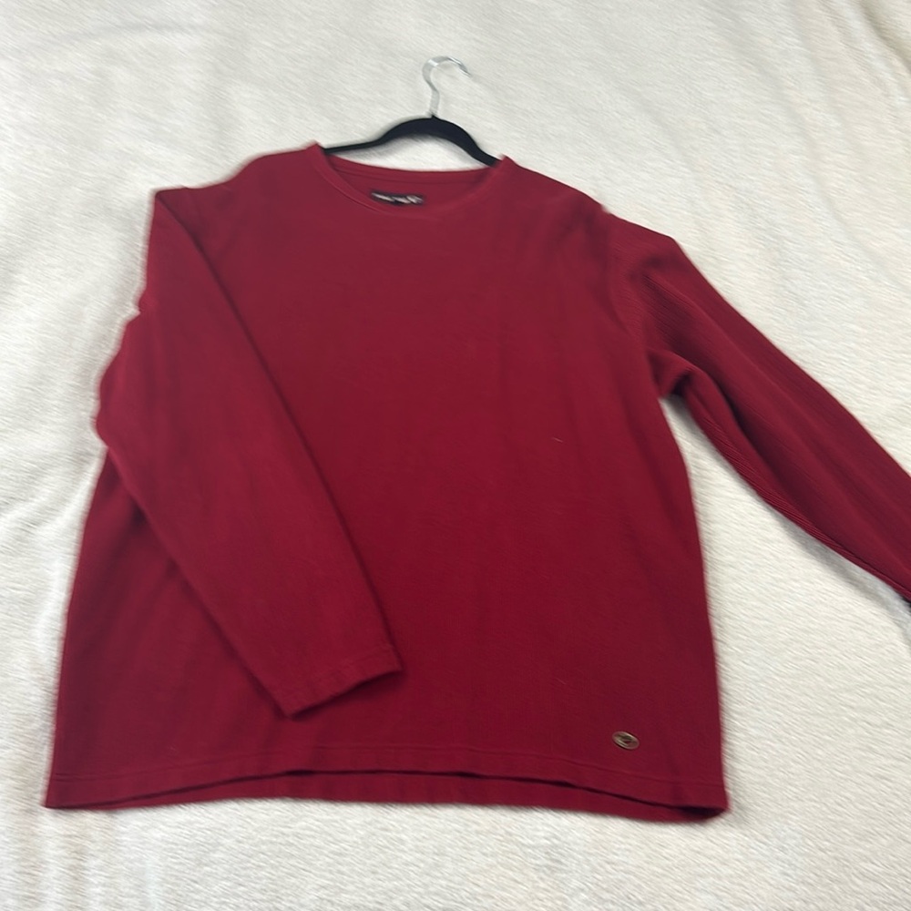 Men’s 100% cotton Point Zero Sweater in wine red
